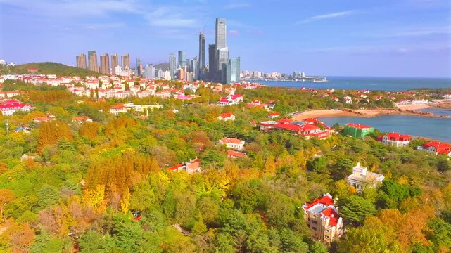 Autumn Architecture at Badaguan in Qingdao, China
Beautiful autumn scenery in the Chinese city of Qingdao
Aerial photography of the beautiful autumn scenery in Qingdao