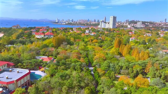 Autumn Architecture at Badaguan in Qingdao, China
Beautiful autumn scenery in the Chinese city of Qingdao
Aerial photography of the beautiful autumn scenery in Qingdao