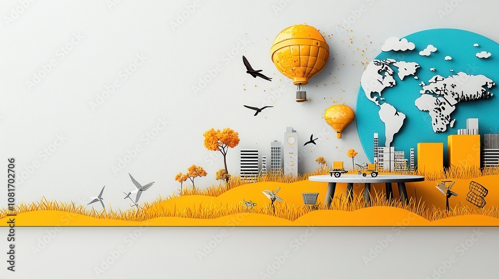 Aufkleber Global alliance round table event virtual setting graphic representation collaborative concepts
