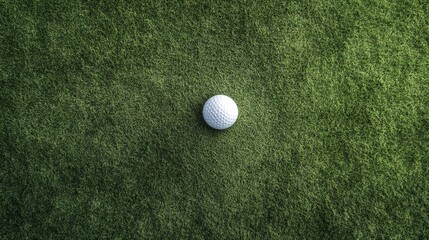 A golf ball on the green, outdoor setting with gentle breeze, Tranquil style