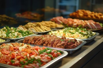 A vibrant display of assorted dishes ready for a feast.