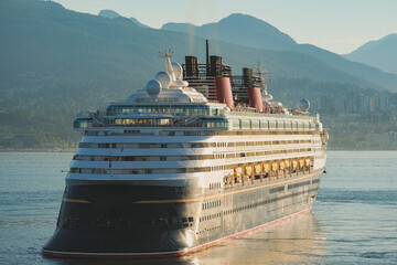 Modern family only cruiseship cruise ship liner Wonder in Vancouver, Canada BC before or after...