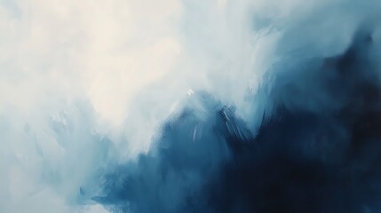 Fototapeta premium Abstract blue and white brush strokes background.