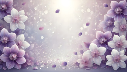 Delicate Purple and White Flowers with Soft Floating Petals