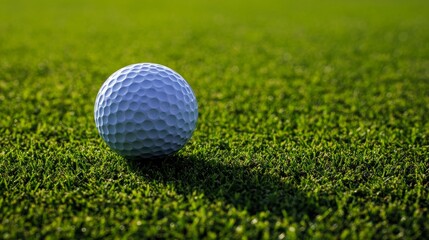 Obraz premium A golf ball's dimples with tee and grass details, outdoor setting on a well-manicured green, Refined style