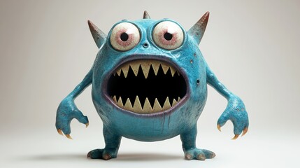 Fototapeta premium 3D illustration of a funny cute monster for design concept