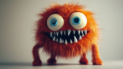 Fototapeta premium 3D illustration of a funny cute monster for design concept