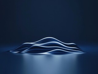 Abstract waves in a serene blue environment.