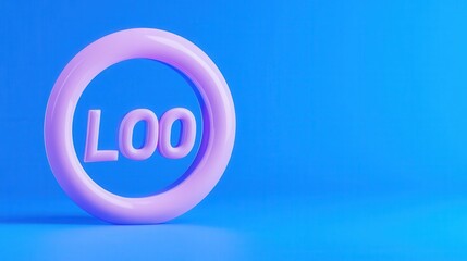 A playful 3D representation of the word 'LOO' against a vibrant blue background.