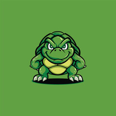 Turtle logo design template flat vector