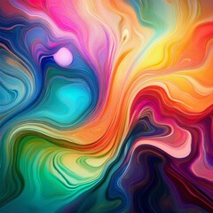 Fototapeta premium Psychedelic Rainbow Liquid Background with Vibrant Colors and Swirling Patterns
