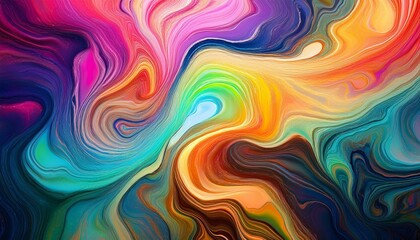 Fototapeta premium Psychedelic Rainbow Liquid Background with Vibrant Colors and Swirling Patterns
