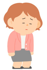 지쳐있는 여성 회사원