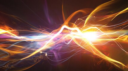 Electric Energy Burst - Vivid Abstract Illustration of Vibrant Waves and Dynamic Shapes