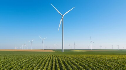 Sustainable Agricultural Energy: Wind Turbines in Rural Landscape Connecting Agriculture and Energy