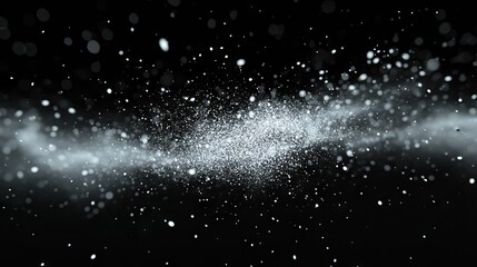 White granule explosion. Abstract white dust overlay texture. 