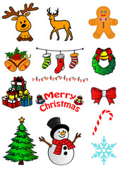 Christmas objects and Elements set for Christmas celebration design