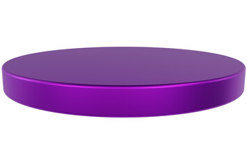 Purple pedestal display platform with modern podium stand. Empty Exhibition stage background or empty product shelves.