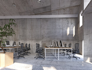 A sleek, office room