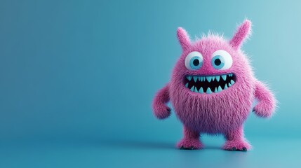 Fototapeta premium 3D illustration of a funny cute monster for design concept