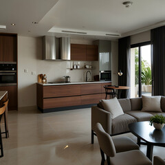 Fototapeta premium modern kitchen interior with kitchen