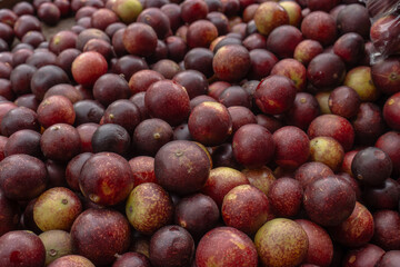 CAMU CAMU, AMAZONIAN FRUIT THAT GROWS ON THE BANKS OF RIVERS, DELICIOUS RED FRUIT KNOWN AS CAMU CAMU, DELICIOUS IN ICE CREAMS AND DESSERTS