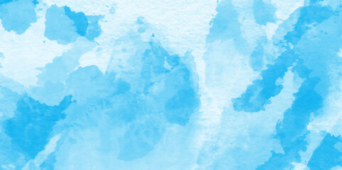 watercolor scraped grungy paper texture, Blue sky clouds texture, Hand painted cloudy sky blue watercolor background, Creative vintage light sky blue background with various clouds and fogg.