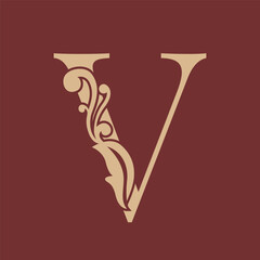 Letter V luxurious initials logo
