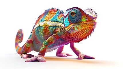 Fototapeta premium chameleon on a white background