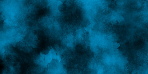 Grunge texture of blue background with stains, watercolor painted mottled blue background with vintage grunge, Cloudy blue watercolor background texture, Smoke in the dark blue texture.
