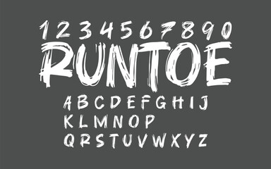 Obraz premium Minimal modern urban hand-drawn fonts Typography typeface uppercase and number.