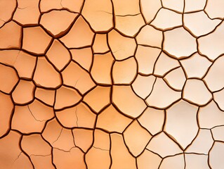 Pastel-Colored Cracked Earth Symbolizing Drought.