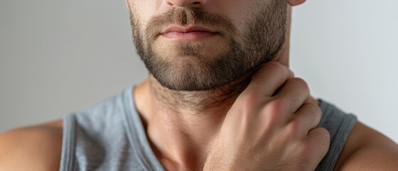 Obraz premium Close-up of a bearded man's face