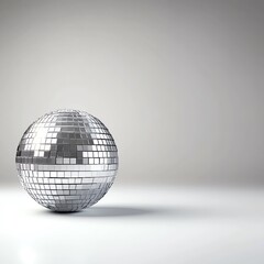 Fototapeta premium A shiny disco ball reflecting light beautifully, perfect for parties and celebrations, adding a touch of sparkle.