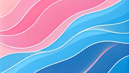 An abstract design featuring flowing lines in shades of blue and pink creates a calming and modern aesthetic, ideal for backgrounds or visual elements with its fluid shapes and soft colors.