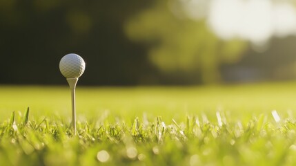 A golf tee with a focus on its height and texture, outdoor setting with natural sunlight, Elegant style