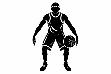 Basketball Player Silhouette Illustration with white background