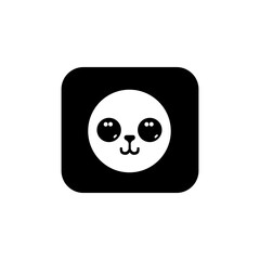 Cute panda head vector with black and white nuances