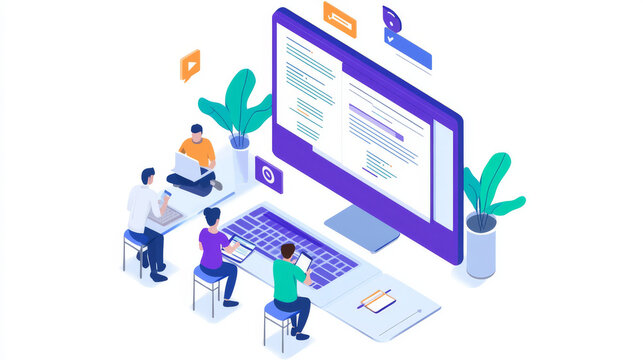 An online document editor with team members contributing simultaneously, showing the seamless integration of collaboration tools