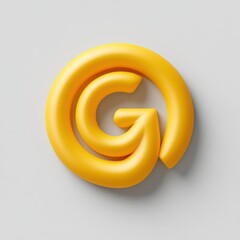 Vibrant yellow spiral design on a plain background