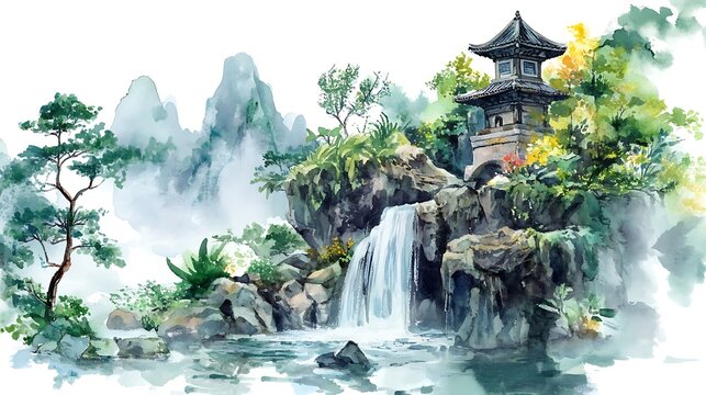 waterfall in the park