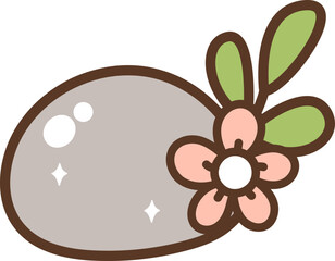 Stone with Leaf Design