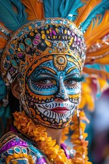 Fototapeta premium Mujer con mascara de carnaval