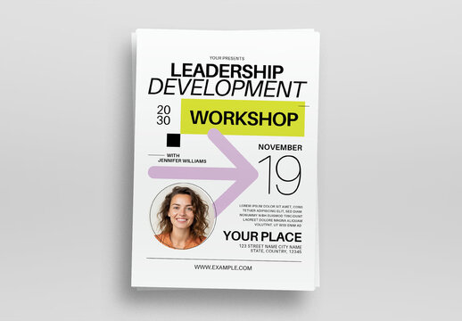 White Minimalist Maximalism Leadership Development Workshop Flyer Layout