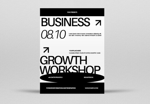 White Utilitarian Business Growth Workshop Flyer Layout