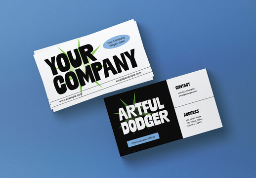 White and Green Minimal Maximal Business Card