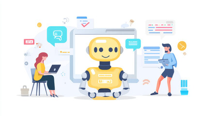 People use AI chatbots to help them with their work. This involves giving the AI clear instructions (prompts) and using advanced AI technology to create helpful content.