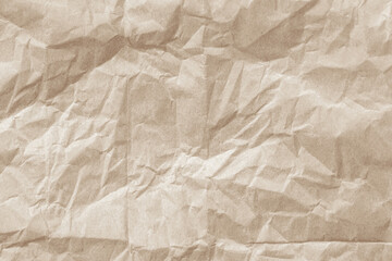 Crumpled brown paper texture background for design with copy space for text or image.