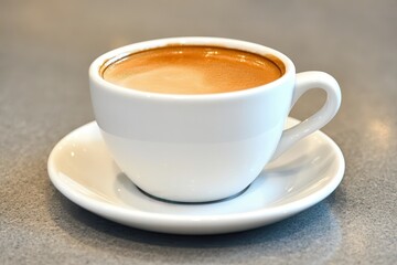 Flat White Coffee in a Minimalist Caf&eacute; Setting