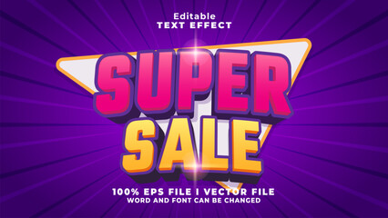 editable 3d super saletext effect.typhography logo